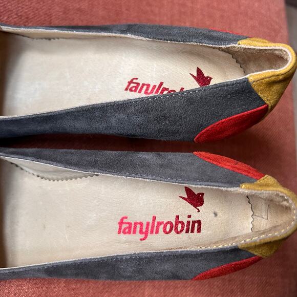 Farylrobin Suede Colorblock Heels Size 8 - Picture 3 of 5